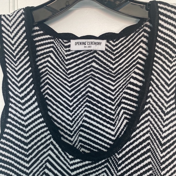 Free with 100 purchase- opening ceremony black white stretch dress - Picture 3 of 8